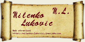 Milenko Luković vizit kartica